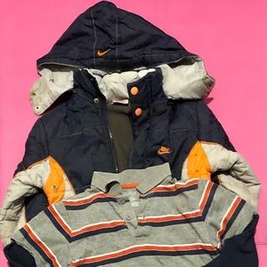 ❤️Boy Small Nike Jacket Coat Navy Blue Gray